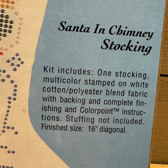 Bucilla Santa in Chimney Colorpoint Christmas Stocking Kit 16" 63729 - Picture 4 of 5